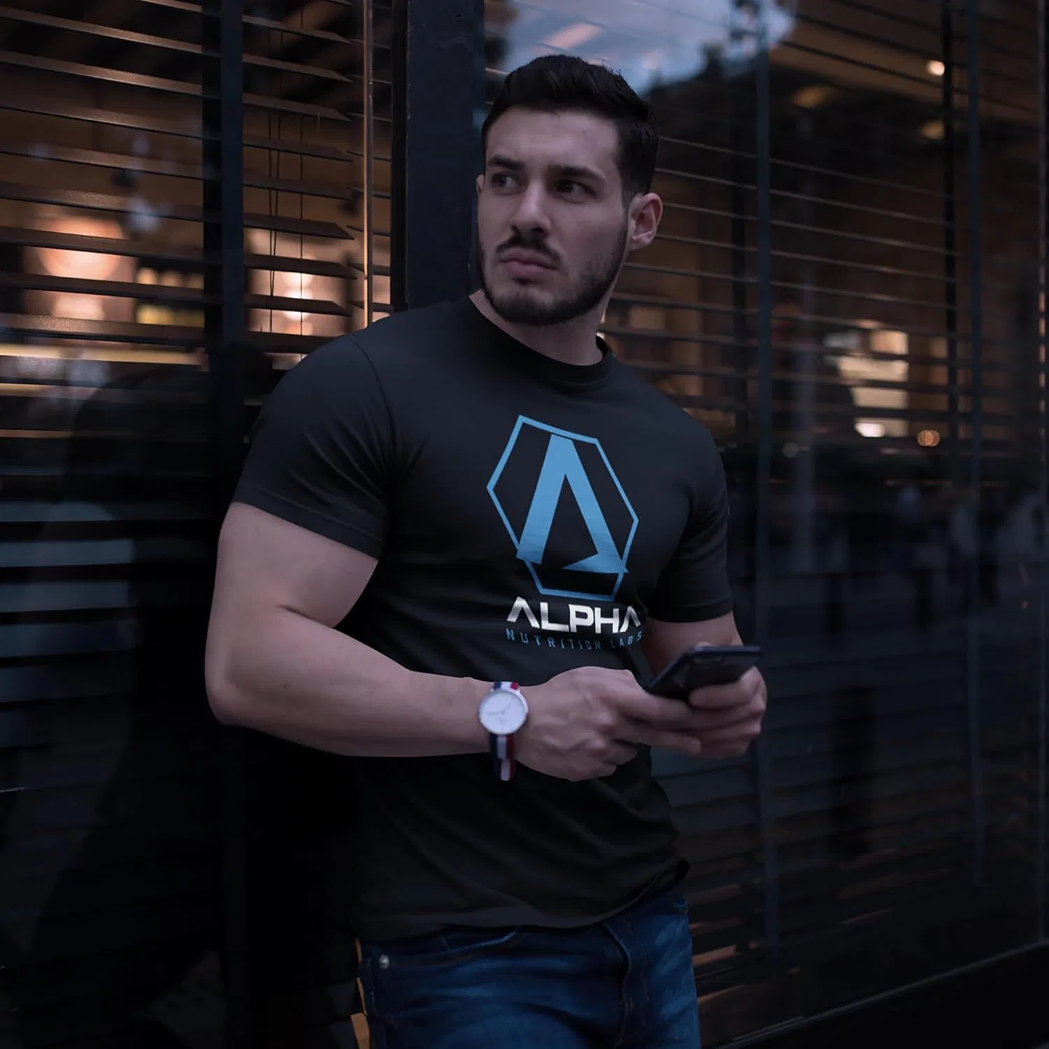 Generic Футболка Alpha Nutrition Labs мужская - черная хлопковая майка с круглым вырезом, Made in USA — фото 3
