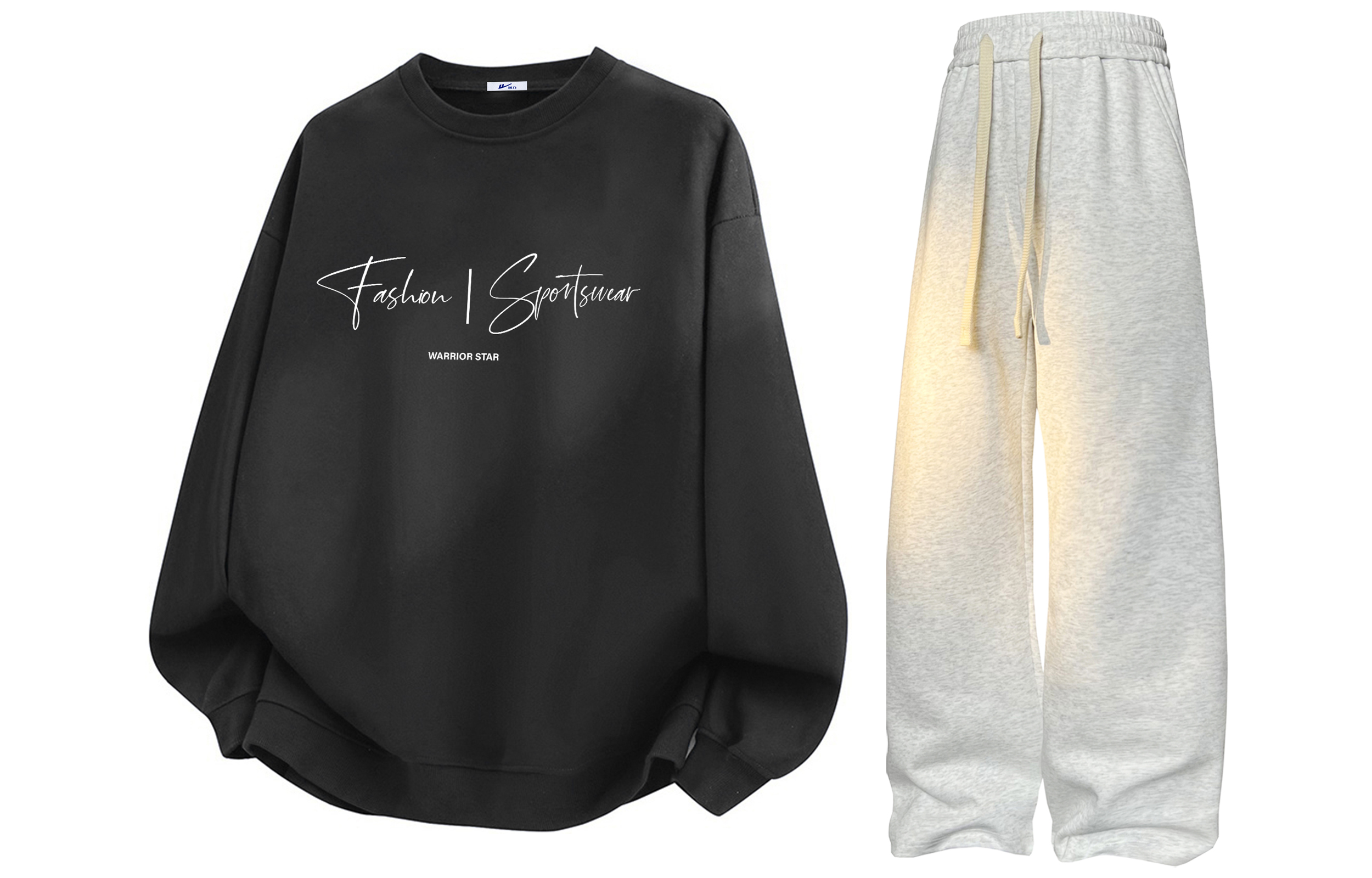 

Свитшот-сет Unisex Crew Neck Moderate WARRIOR, темно-серый+белый heather серый (clothing sets)