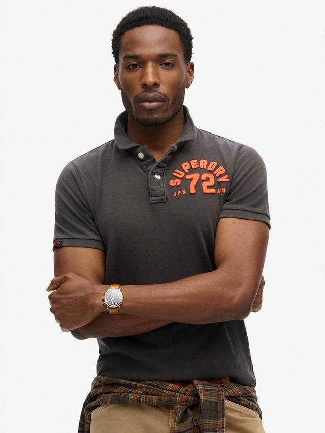 

Винтажная спортивная поло Superdry, Washed Black