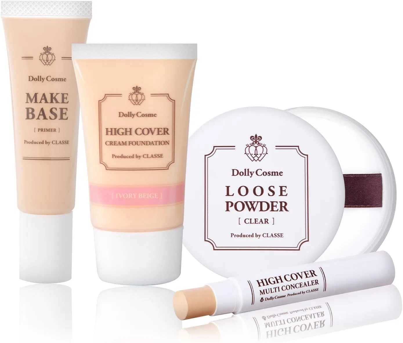 Набор для макияжа Classe Base Makeup Set DollyCosme 4 предмета Ivory Beige
