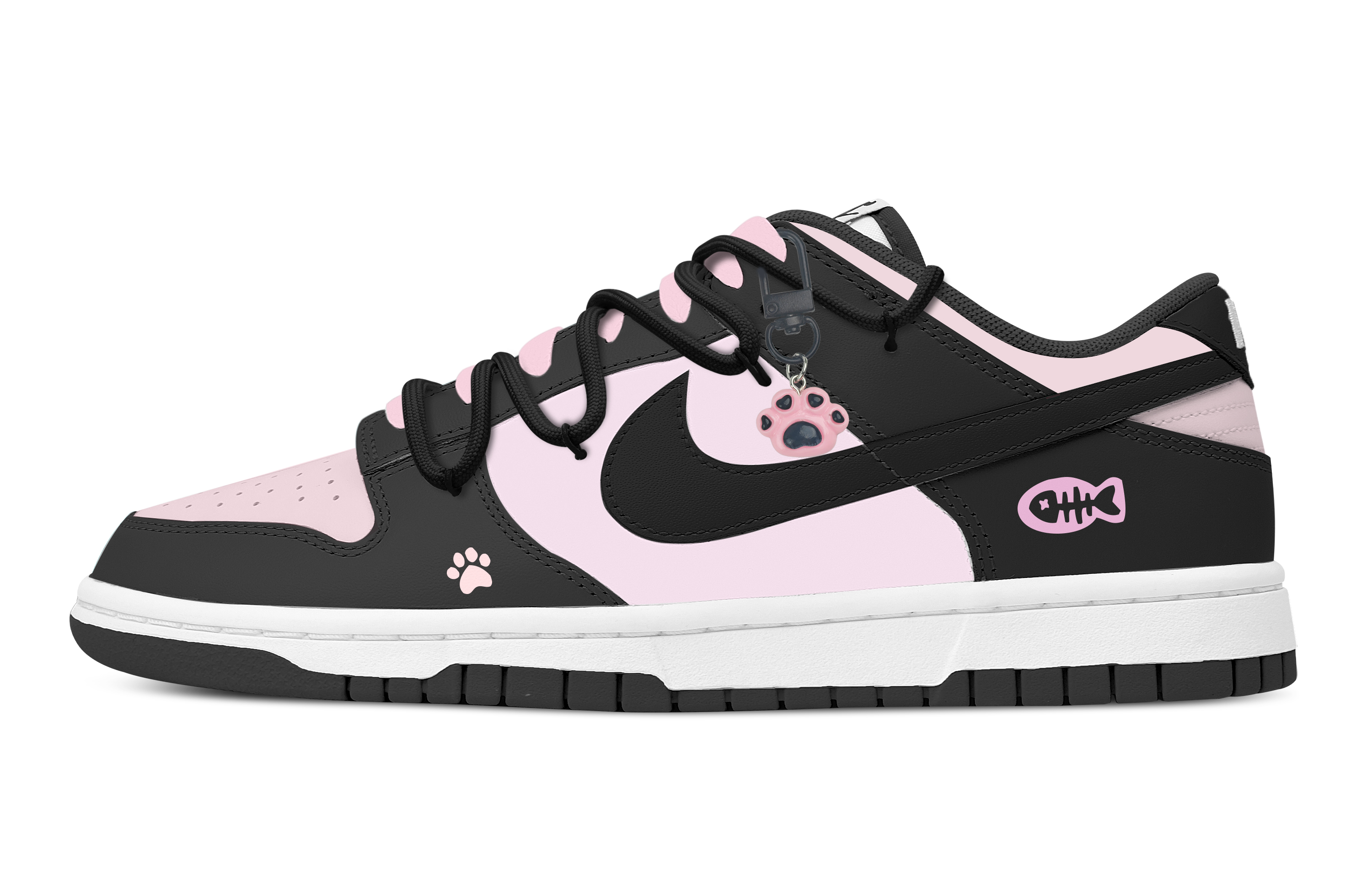 

Nike Кроссовки для скейтбординга Dunk Wet Magic Puff, износостойкие, низкие, мужские, черно-розовые