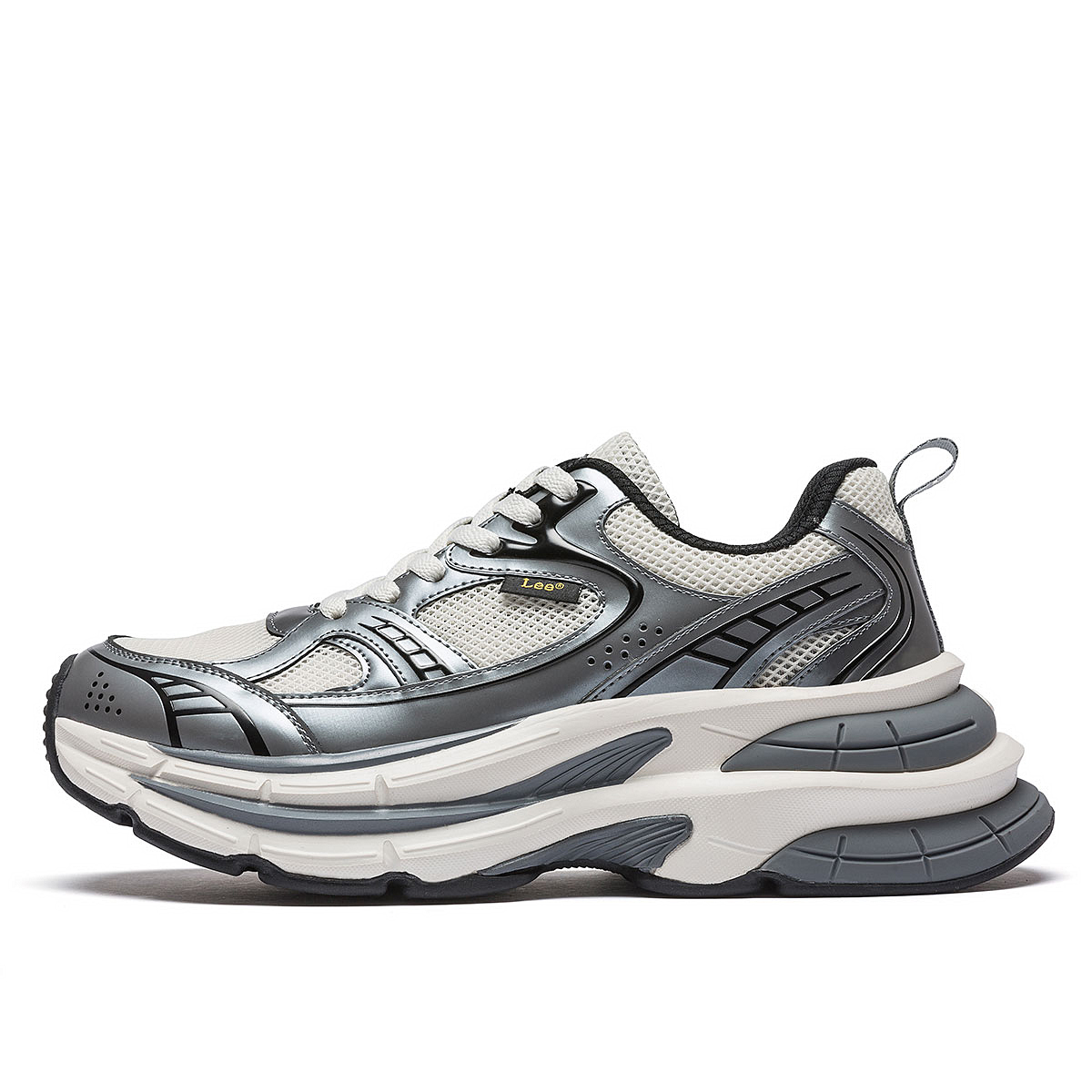 

Дышащие низкие массивные кроссовки для увеличения роста для мужчин Lee, Silver