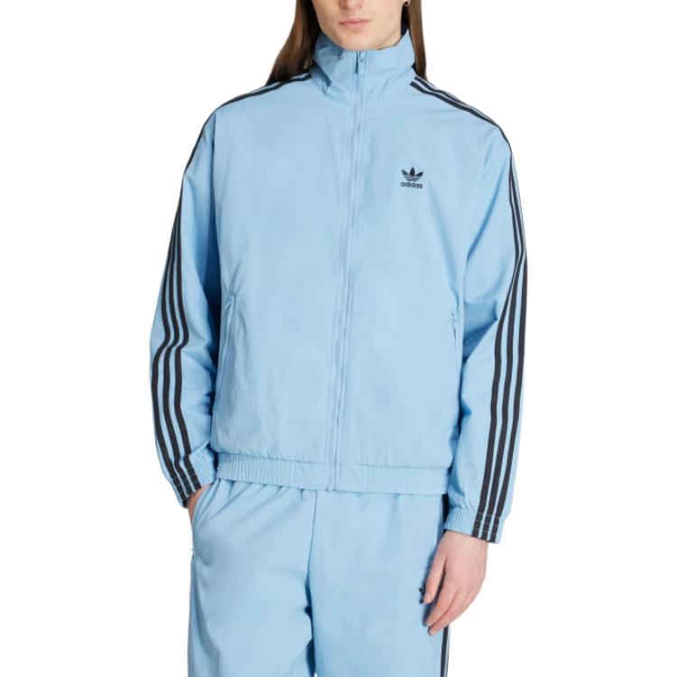 Adicolor Woven Firebird Track Top куртка мужская Adidas Originals, серо-синий/черный — фото 2