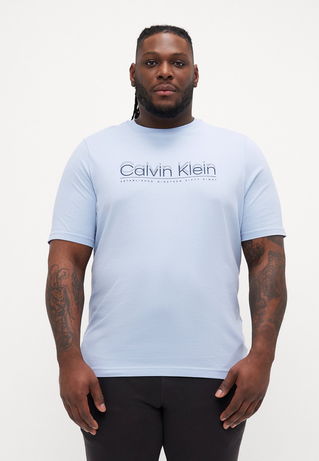 

Футболка с принтом DOUBLE LOGO Calvin Klein, светло-голубой