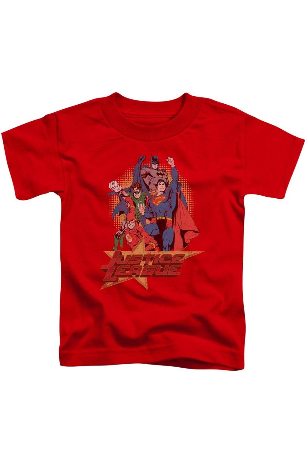 

Футболка с коротким рукавом для детей "Лига справедливости Америки: Подними кулак" Gildan, красный