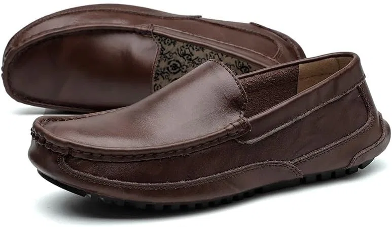Мокасины кожаные Loafers for Men, темно-коричневый SayfuR — фото 3
