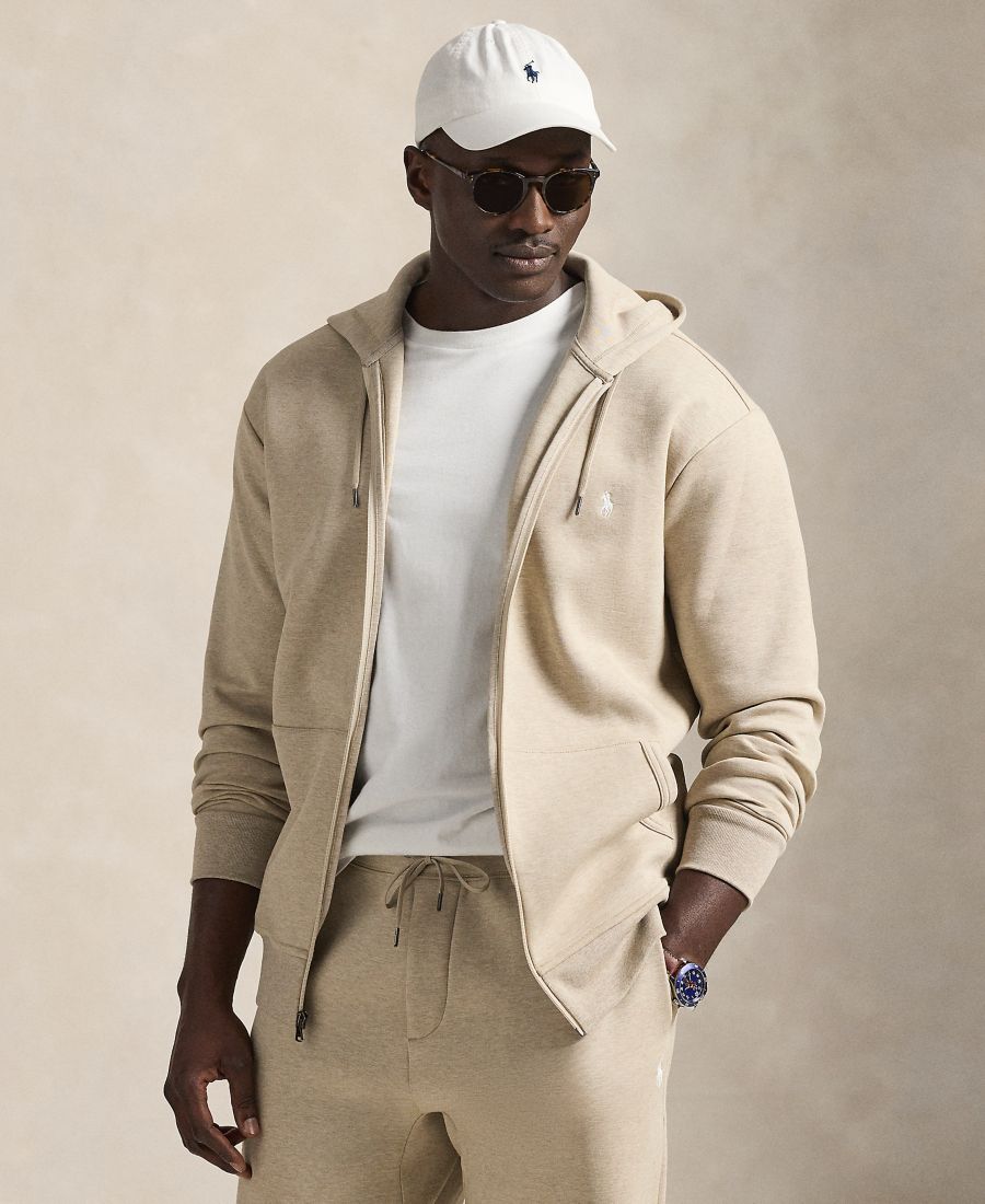 

Мужская толстовка на молнии, двойной вязки, больших размеров Polo Ralph Lauren, Tuscan Beige Heather