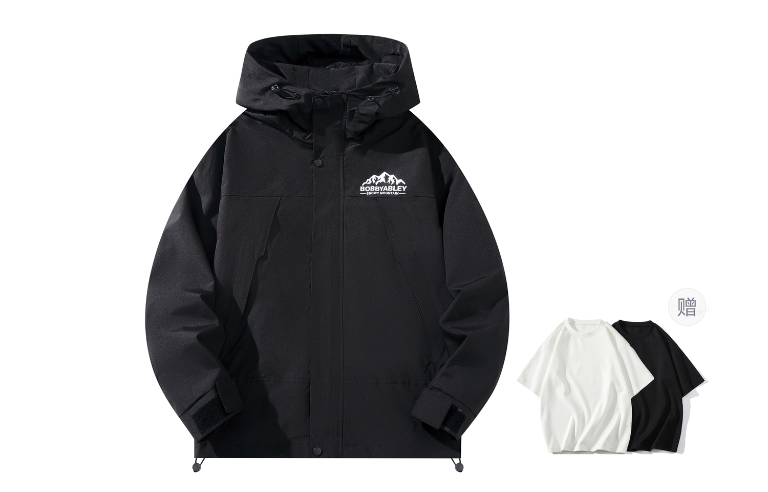 

BOBBY ABLEY Водонепроницаемая, ветрозащитная и дышащая ветровка Unisex, Black (Comes with 100% cotton Inner T-Shirt)