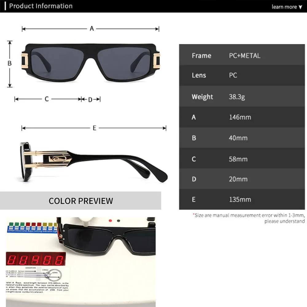 

Винтажные мужские солнцезащитные очки 2027 года для женщин, квадратные солнцезащитные очки, женские очки с защитой от УФ-излучения UV400 MTZJH, C5 Black Clear