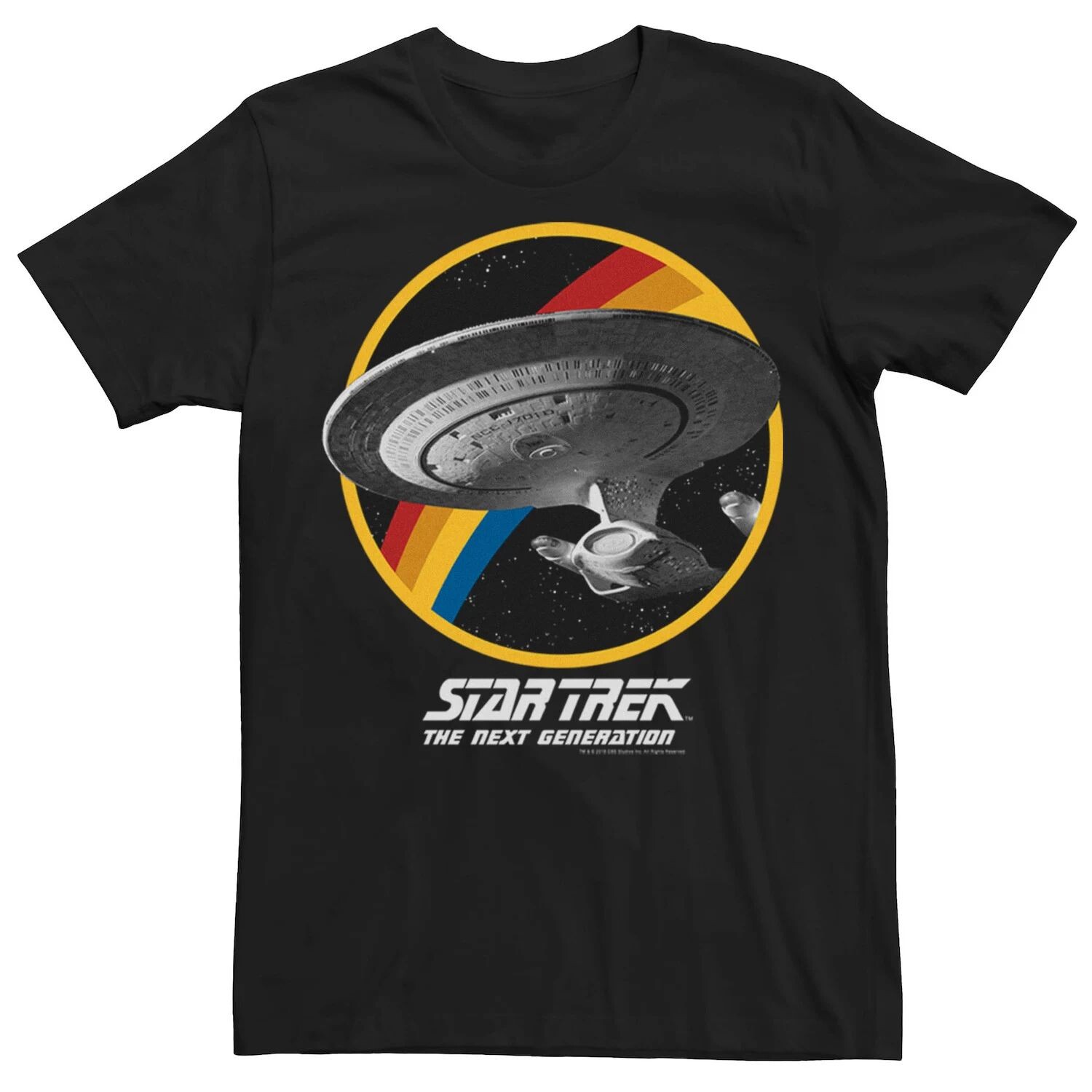 

Мужская футболка Star Trek Next Generation Rainbow Ship Badge Licensed Character