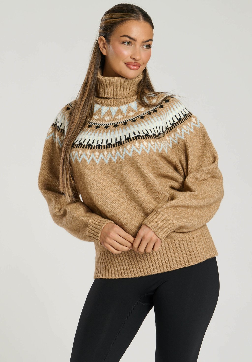 

Джемпер FAIRISLE ROLLE NECK South Beach, бежевый