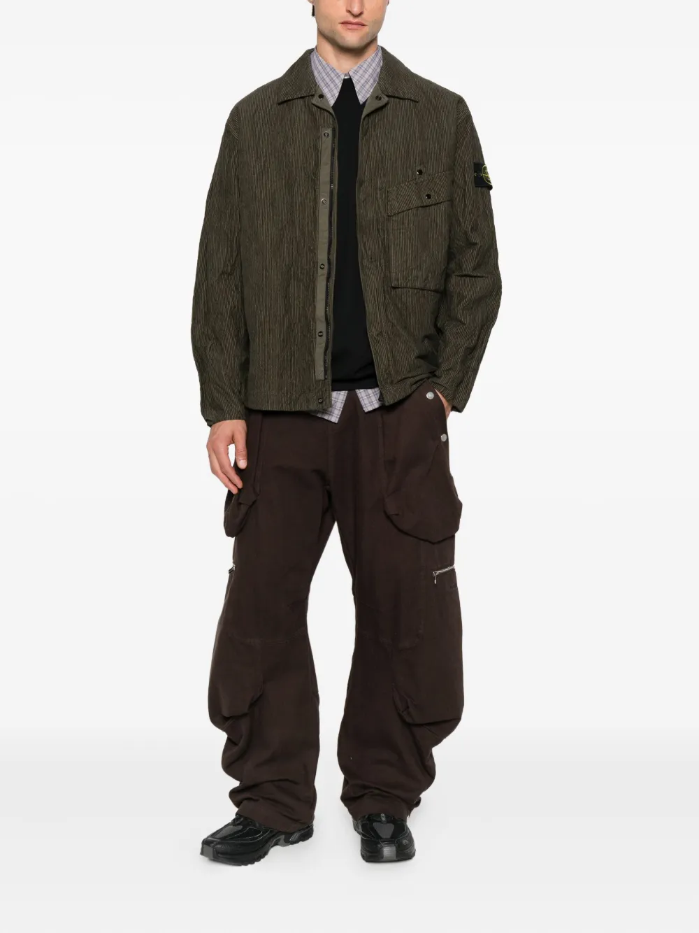 Куртка-рубашка из вельвета в рубчик Stone Island, зеленый — фото 2