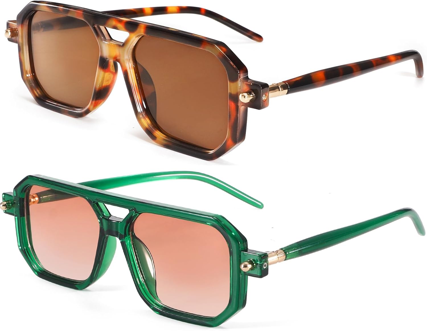 

Модные солнцезащитные очки-авиаторы Dollger для женщин и мужчин, квадратная оправа в стиле ретро 70-х, винтажные очки-авиаторы 90-х, черные, Tortoise Brown and Green Brown