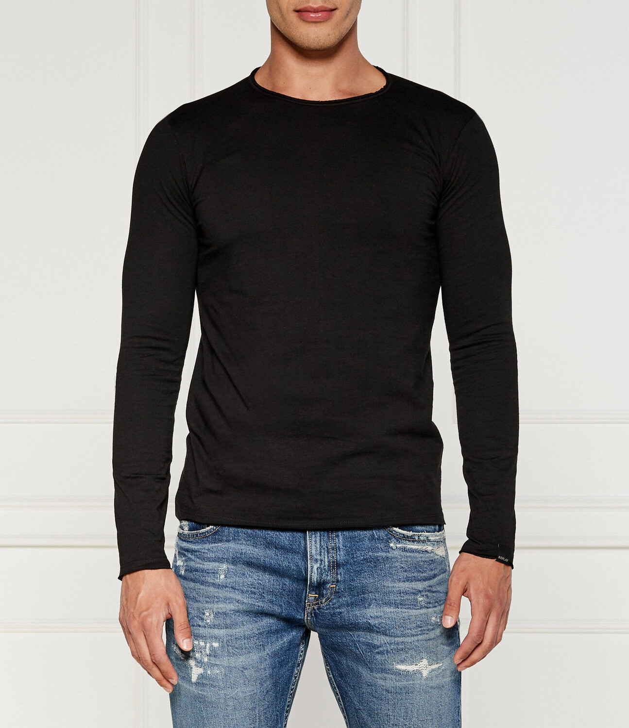 

Лонгслив Replay Regular Fit, черный