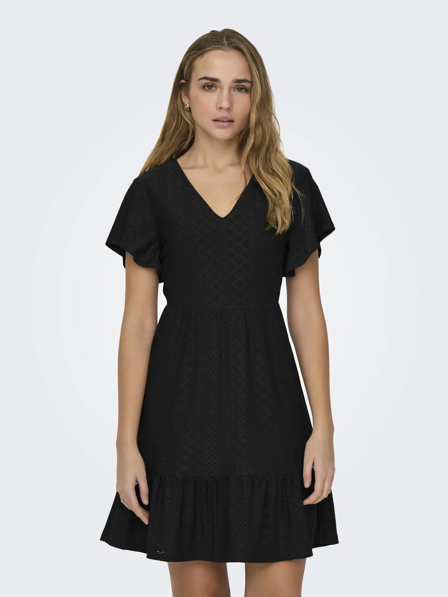 

Платье ONLY из джерси "ONLSANDRA S/S V-NECK DRESS JRS", черный