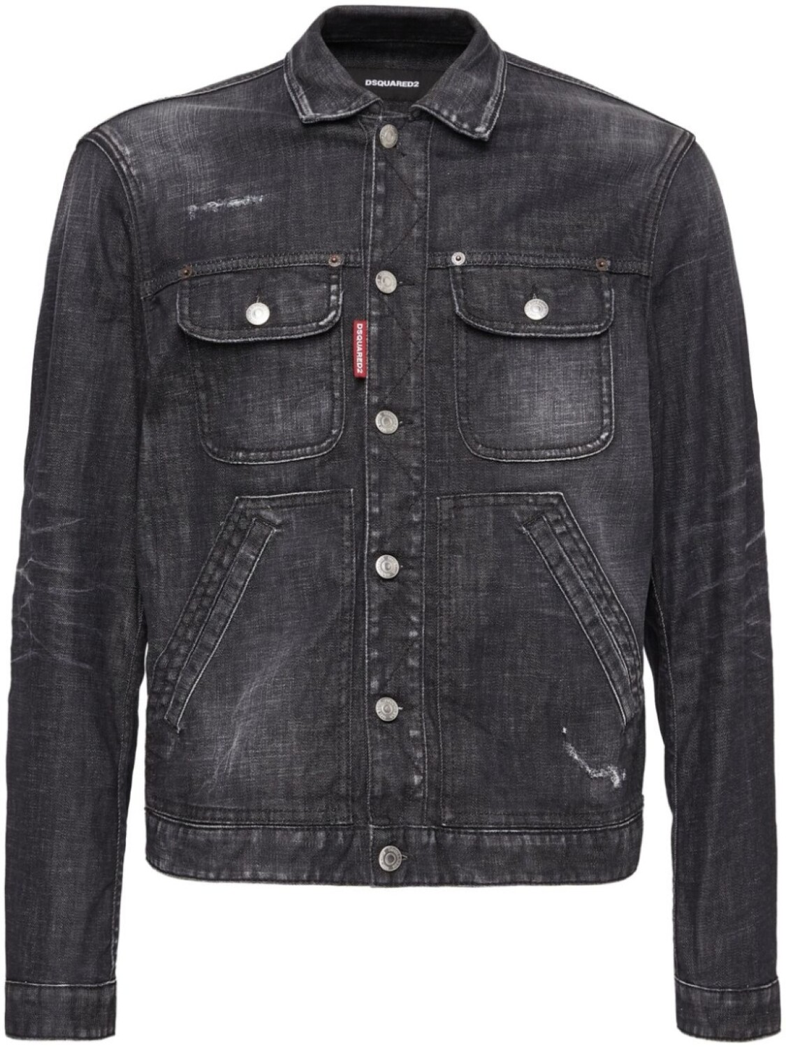 

Dsquared2 джинсовая куртка с эффектом потертости, черный