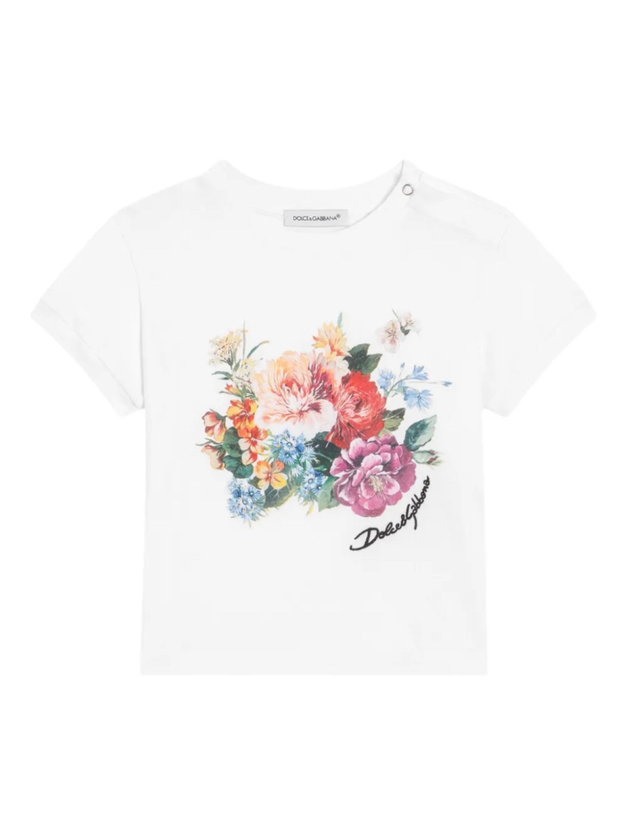 

Dolce & Gabbana Kids футболка с цветочным принтом, белый