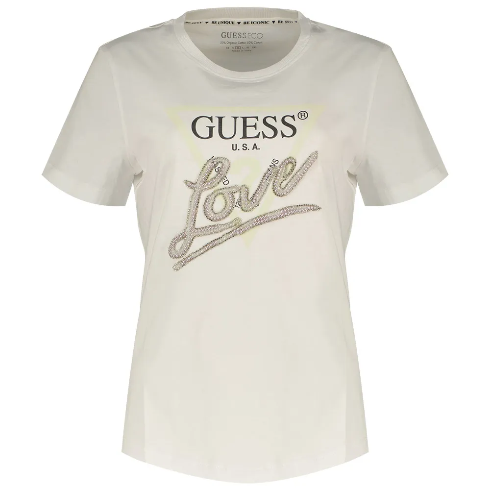 

Футболка с коротким рукавом Guess Cn Love Triangle, бежевый