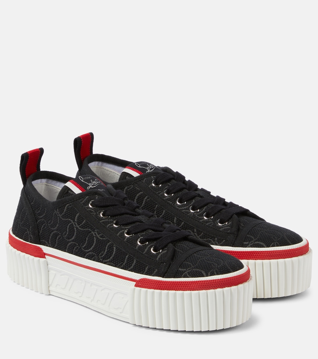 Кроссовки платформенные Super Pedro CL Christian Louboutin, черный