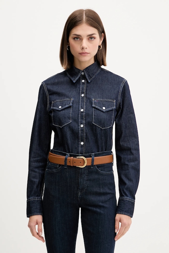 

Джинсовая рубашка Tommy Jeans, темно-синий