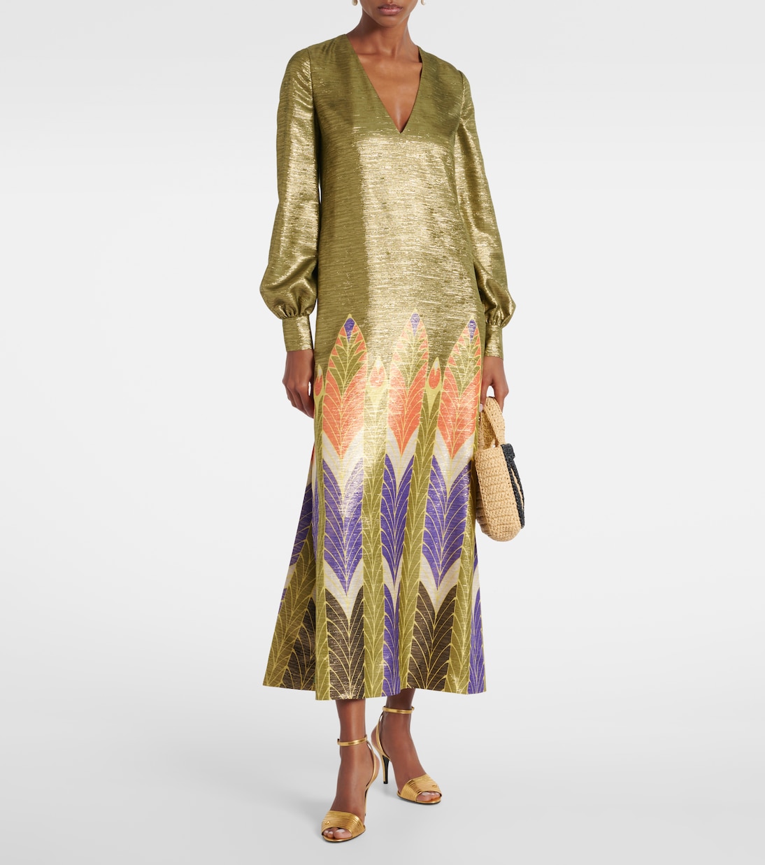 Сандалии Ladycrush из металлизированной кожи Valentino Garavani, Antique Brass Light — фото 3