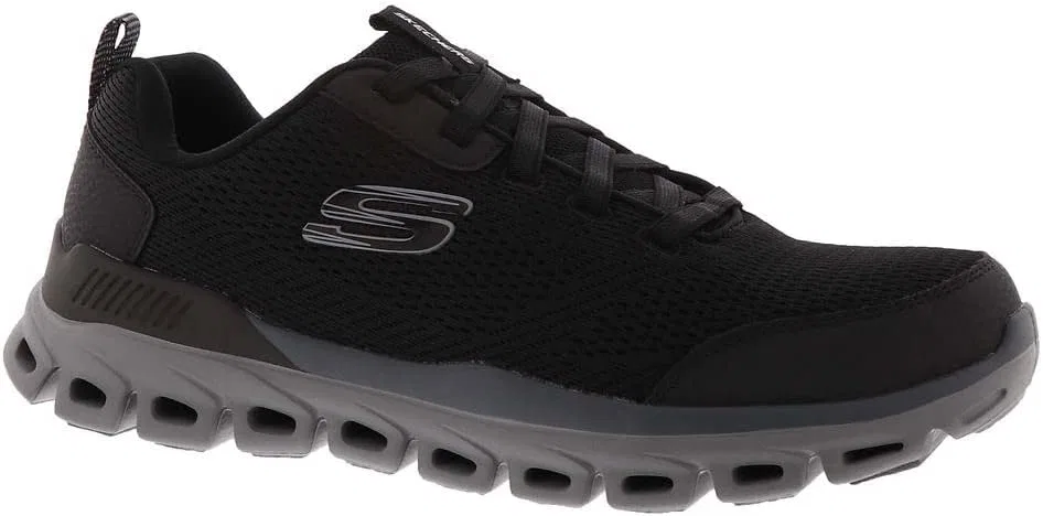 Мужские кроссовки Skechers Glide-Step, Black Mesh Pu Grey Trim — фото 2