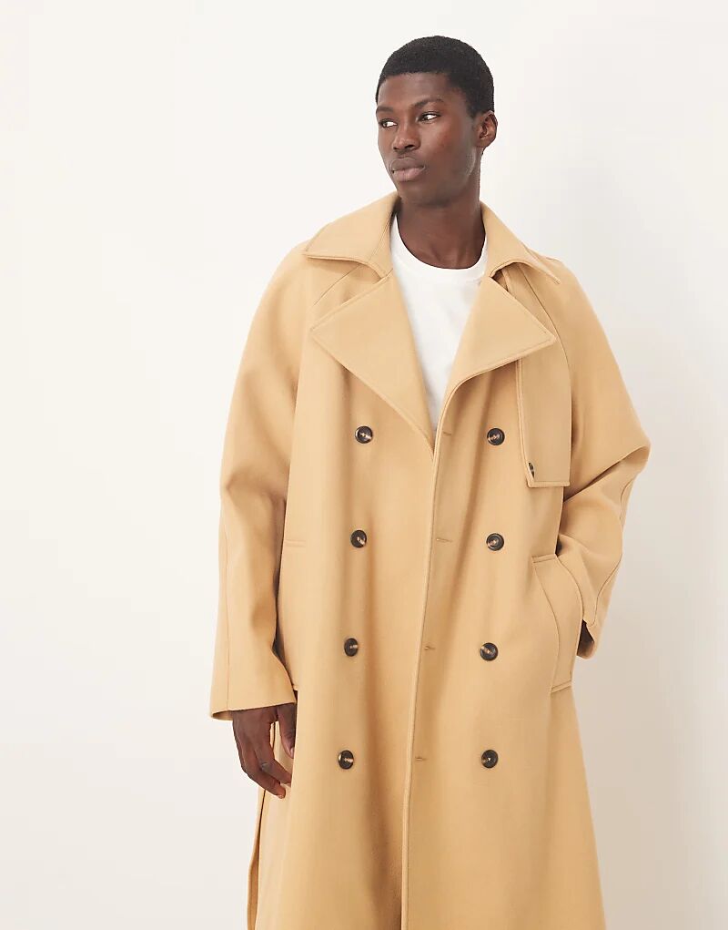 

Пальто свободного кроя из искусственной шерсти ASOS DESIGN цвета верблюжьей шерсти