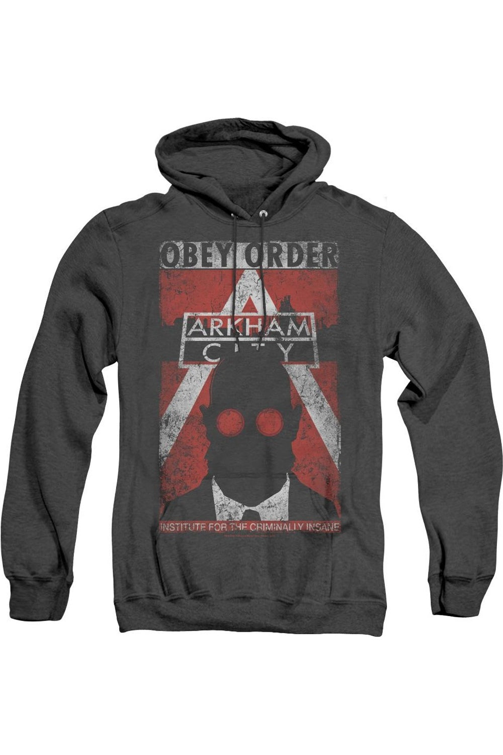 

Batman Arkham City Obey Order Плакат для взрослых Heather Hoodie / Толстовка с капюшоном Gildan, черный