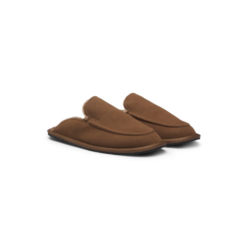 

Кроссовки Microfibre slippers with rubber sole BOSS, темно-коричневый