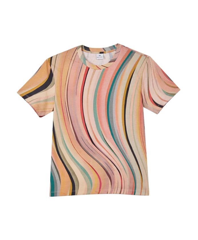 

Хлопковая футболка с короткими рукавами и принтом в виде завитков Ps By Paul Smith, мультиколор