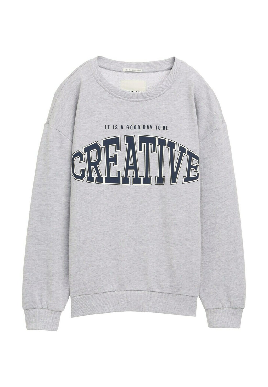 

Толстовка MIT PRINT TOM TAILOR, светло-серый