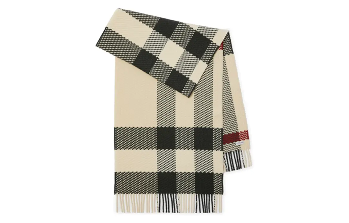 

Шарф вязаный Burberry Check-pattern, бежевый / черный