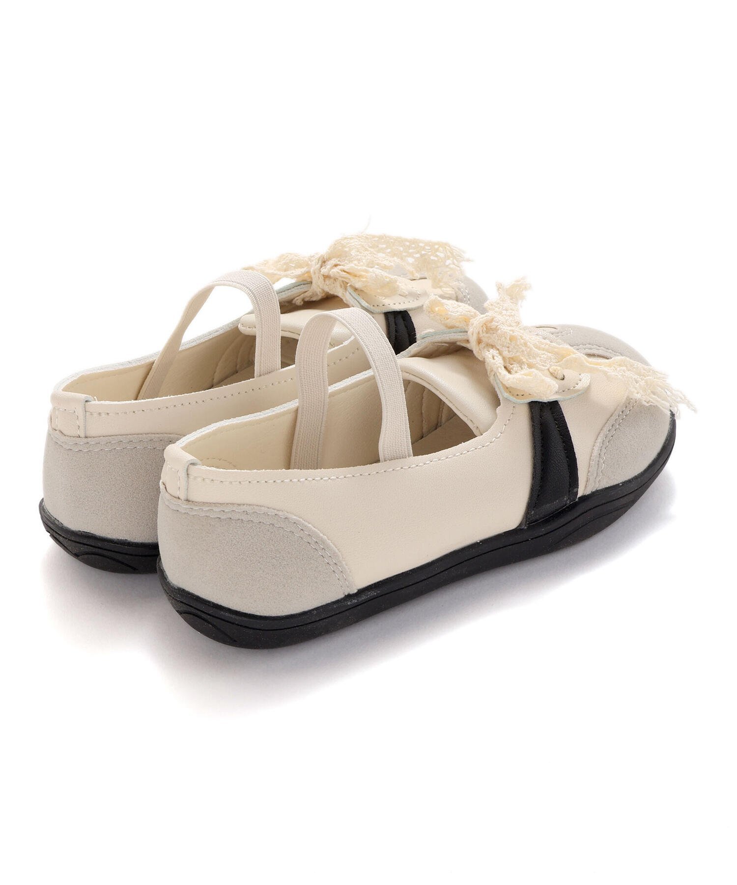Балетные кроссовки со шнуровкой (16-20 см) Slap Slip, off white — фото 2
