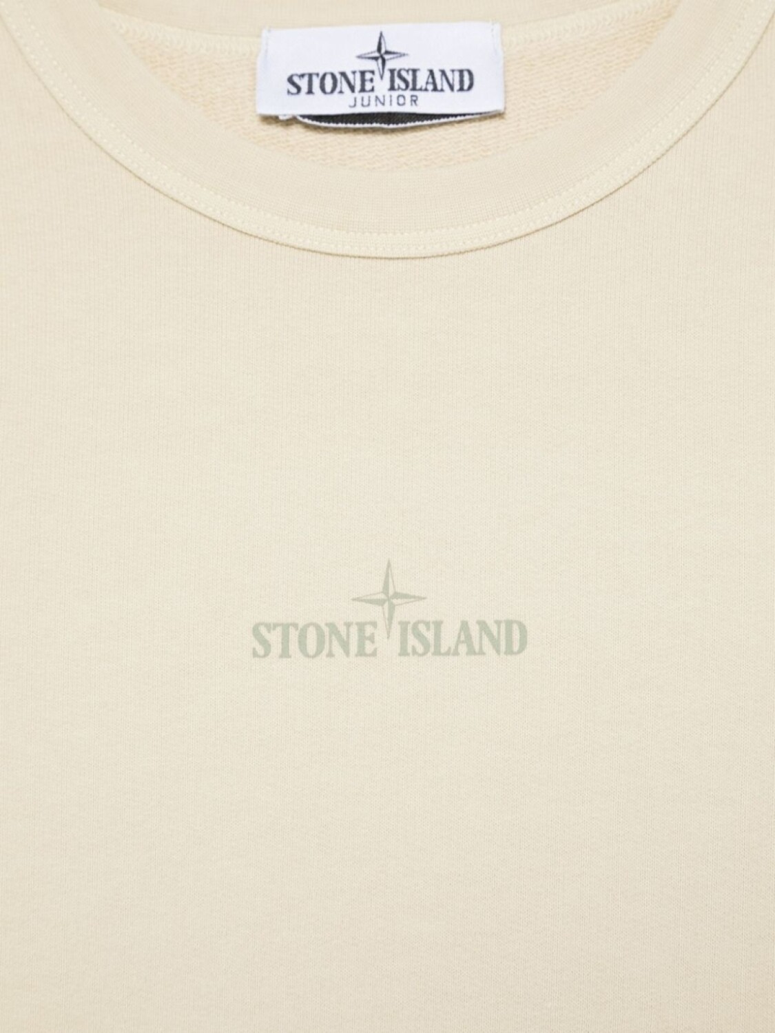 Толстовка с круглым вырезом и принтом логотипа Stone Island Junior, нейтральный — фото 3