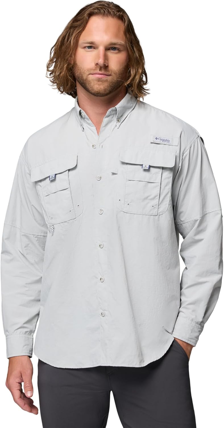 

Columbia Мужская рубашка PFG Bahama II с длинным рукавом, Cool Grey