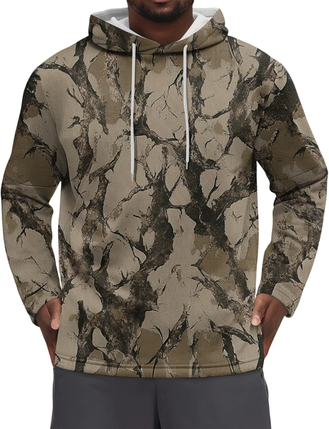 

Толстовка с капюшоном для мужчин, камуфляж, с карманом