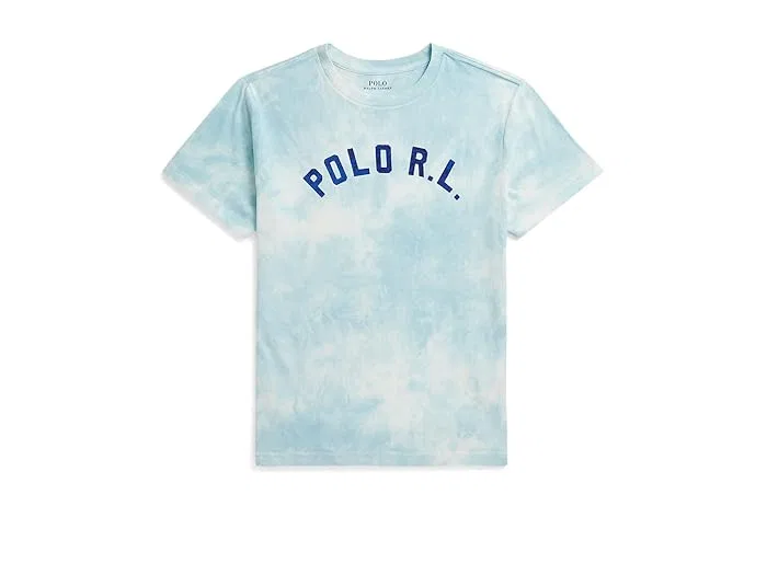 Футболка с принтом Logo Tie-Dye Cotton Tee Polo Ralph Lauren Kids, Parakeet