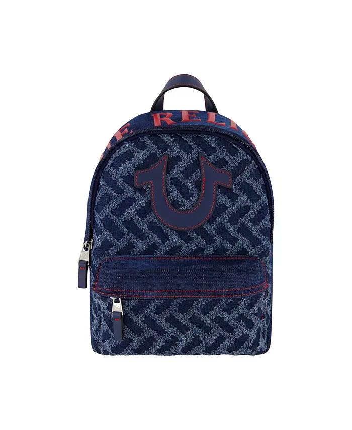 

Мини-рюкзак с логотипом из денима True Religion, синий