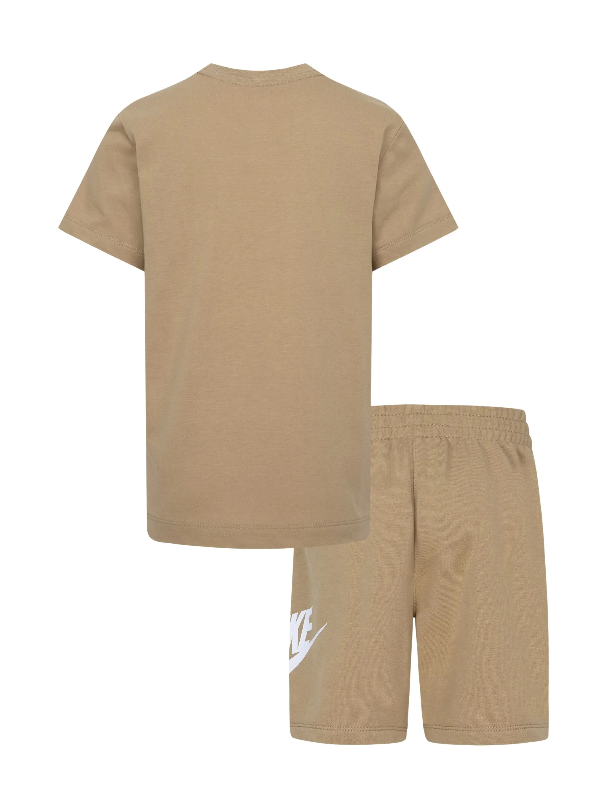 Комплект из футболки и шортов с логотипом Nike Kids, коричневый — фото 2