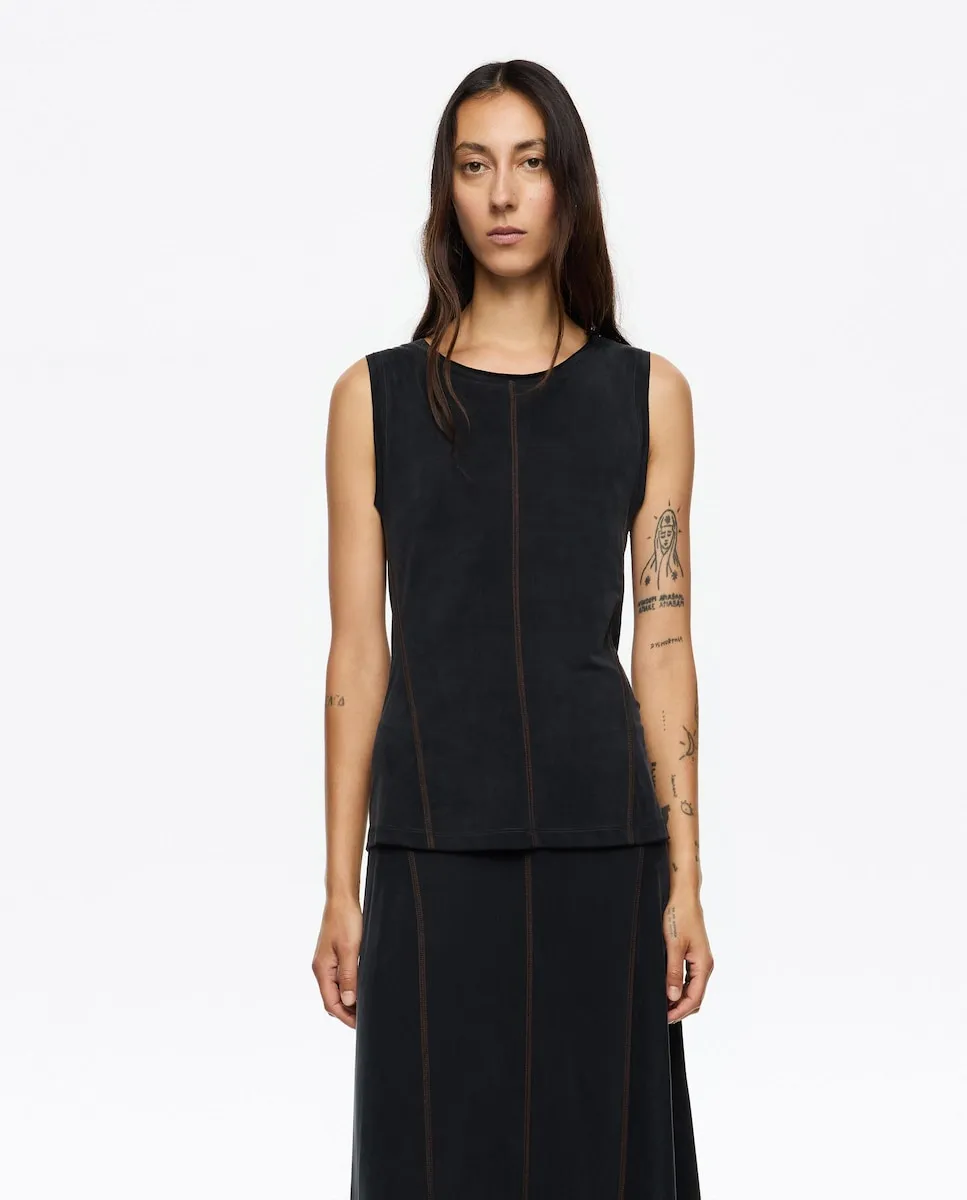 

Женский топ из купро с открытыми проймами Bimba y Lola, черный