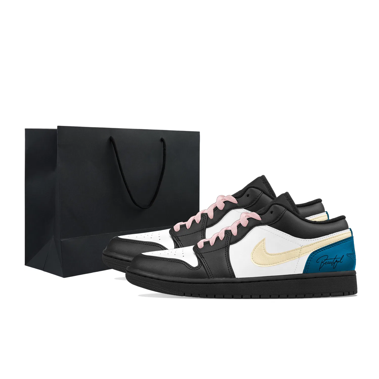 Кроссовки баскетбольные Sapphire Cow Leather Jordan Black White Blue