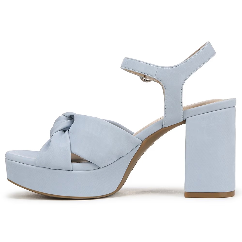 Женские босоножки на высоком каблуке August Lifestride, blue faux leather — фото 4