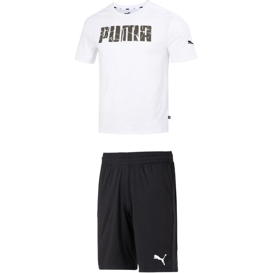 

Повседневная спортивная мужская футболка черного и белого цвета Puma, черный