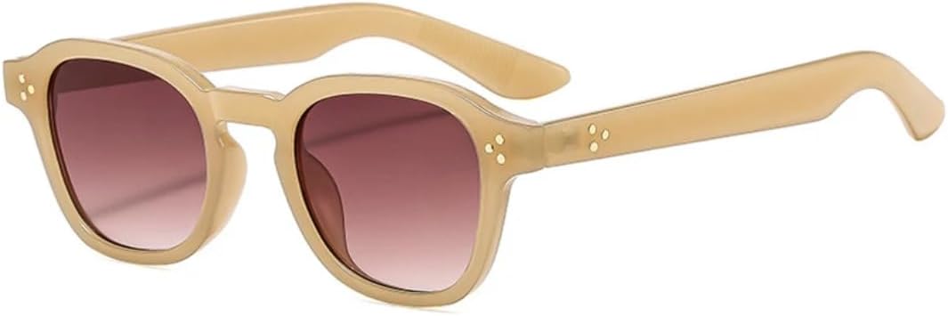 

Классические квадратные металлические солнцезащитные очки с декором в виде рисовых зерен для женщин и мужчин, для активного отдыха, вождения, рыбалки, с защитой от УФ-излучения UV400 TVTBBVV, Yellow Gradient Tea