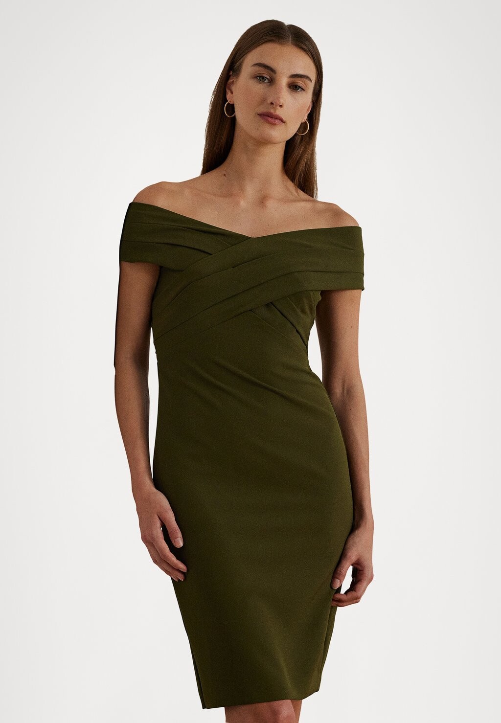 

Коктейльное платье / Вечернее платье CREPE OFF THE SHOULDER COCKTAIL DRESS Lauren Ralph Lauren, темно-зеленый