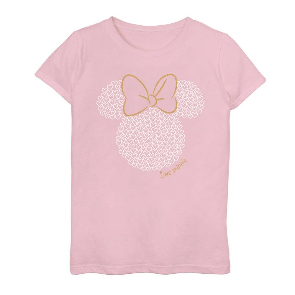 

Футболка с логотипом Disney's Minnie Mouse Girls Little Hearts и Bow Licensed Character, розовый