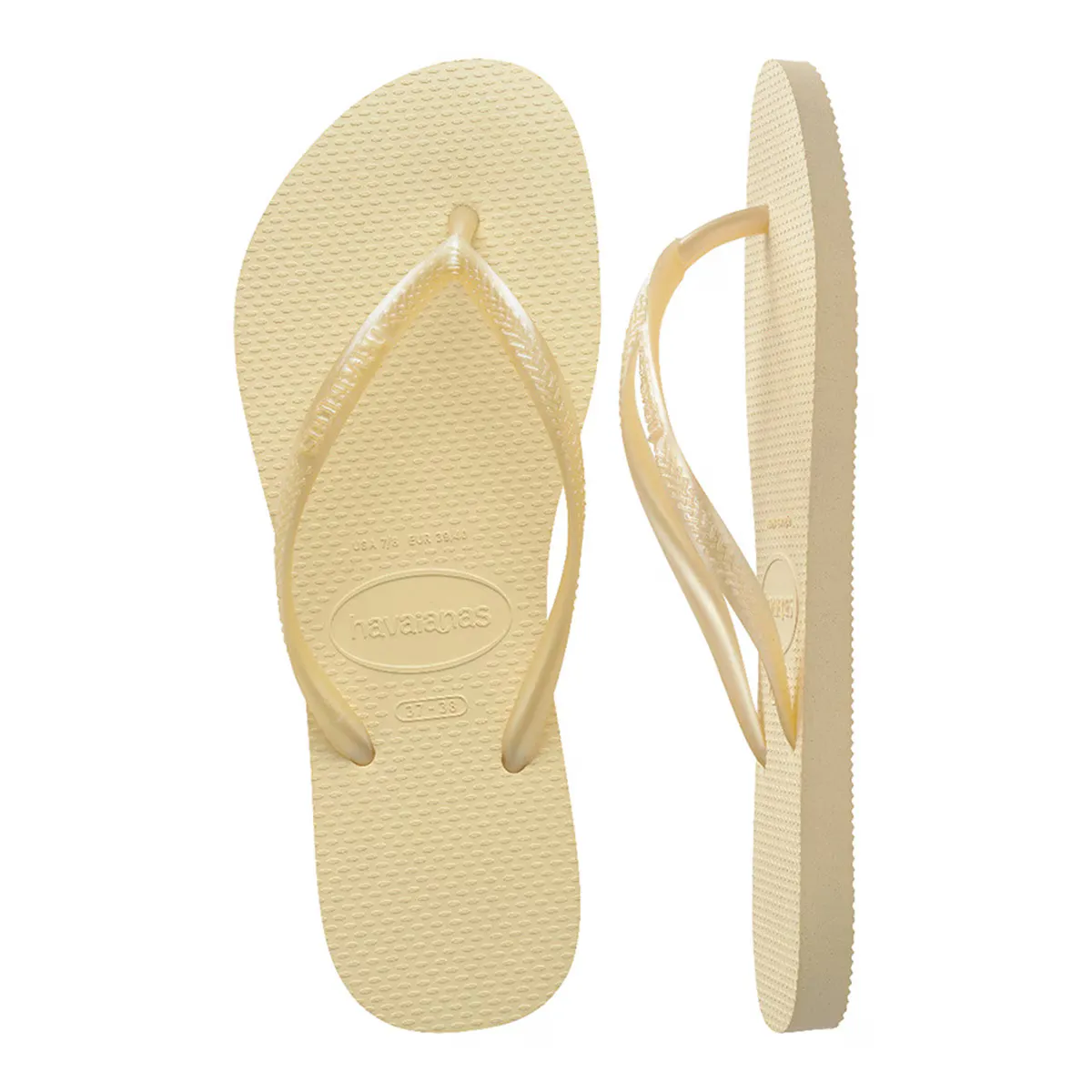Женские шлепанцы Hav. Тонкий масляный крем 412 Havaianas, натуральный — фото 3
