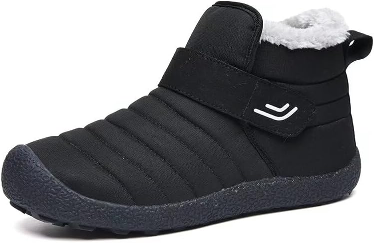 

Мужские и женские водонепроницаемые теплые зимние ботинки Zonkacen из хлопка для улицы, снега и походов, черный