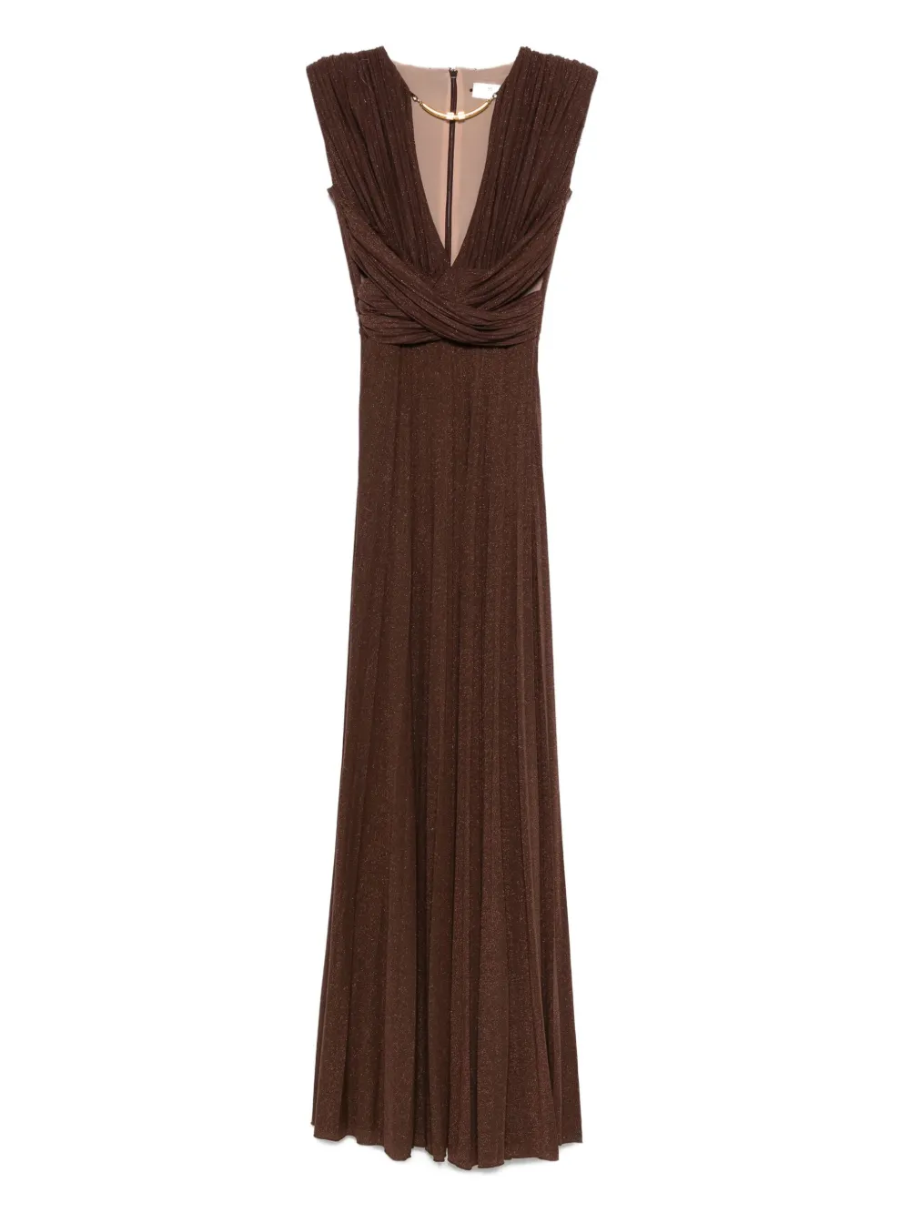 

Платье со складками Elisabetta Franchi, коричневый