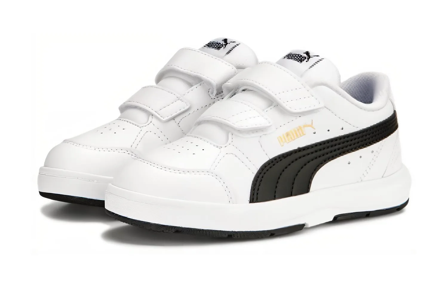 PUMA Кроссовки для скейтбординга Evolve Court V Breathable Low top черно-белые детские — фото 3